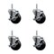 Service Caster 35 Inch Soft Rubber Wheel Swivel 34 Inch Threaded Stem Caster Set with Brake SCC SCC-TS20S3514-SRS-TLB-34212-4 - alternate 1